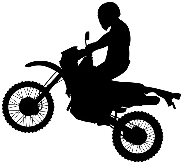 Dirtbike シルエットをジャンプ — ストックベクタ