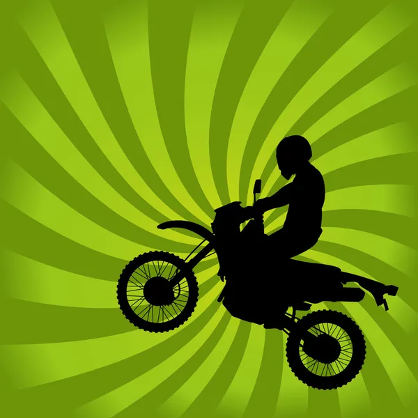 Silhouette de vélo de saleté sautante — Image vectorielle