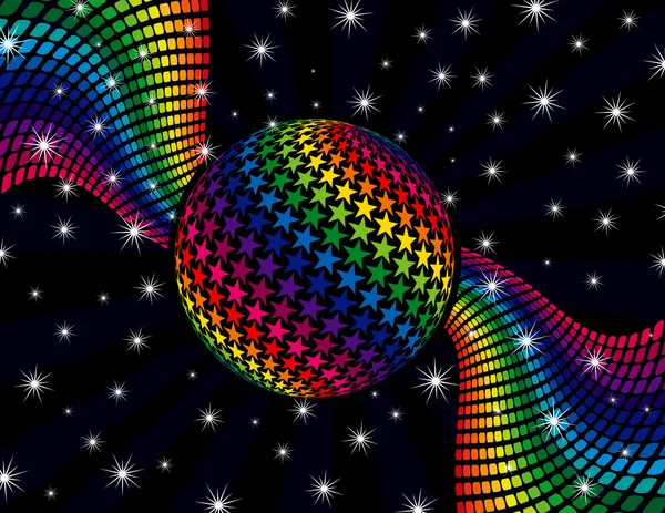 Regenbogen Disco Hintergrund — Stockvektor