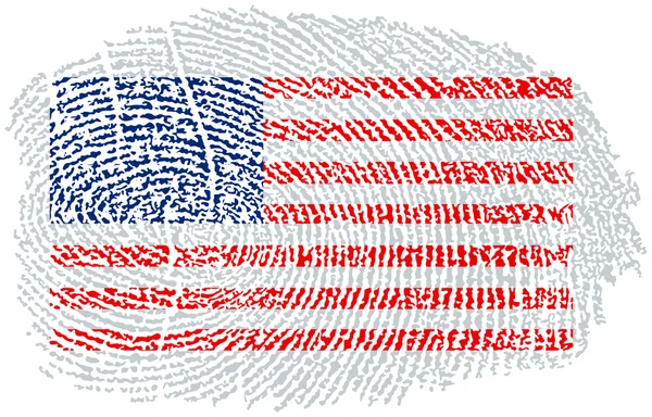 Αμερικανική σημαία, μέσα σε ένα δακτυλικό αποτύπωμα — Διανυσματικό Αρχείο