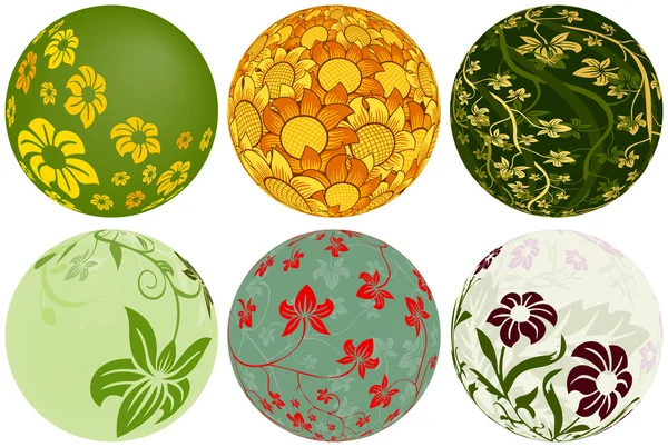 Шесть цветочных композиций, которые можно добавить к вашему дизайну — стоковый вектор