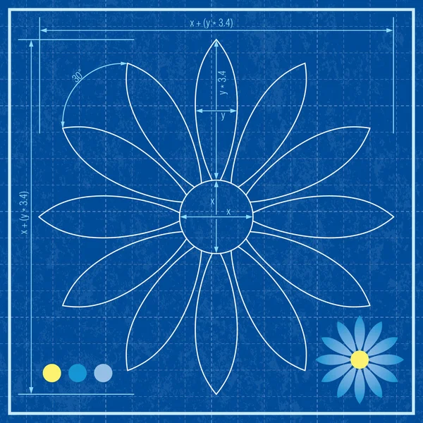 Σχεδιάγραμμα του ένα λουλούδι — Διανυσματικό Αρχείο