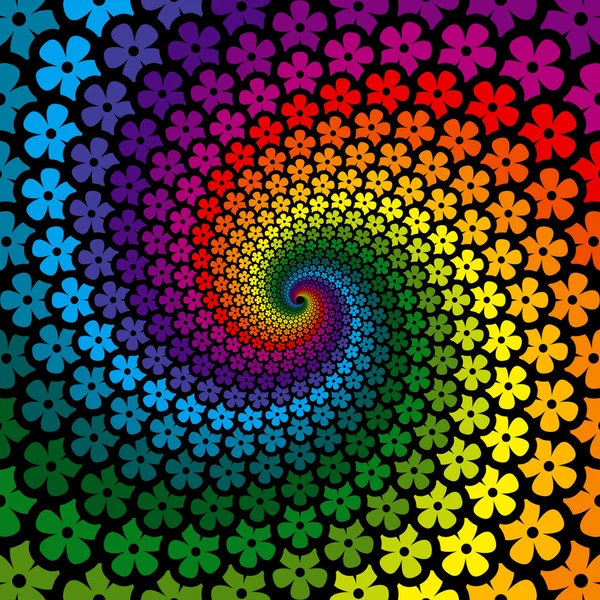 Flor colorida espiral fondo — Vector de stock