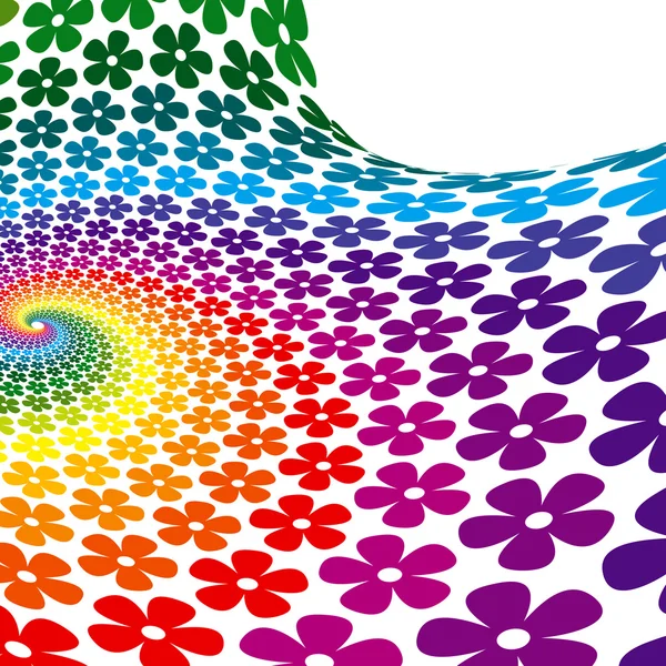 Fleur colorée fond spirale — Image vectorielle