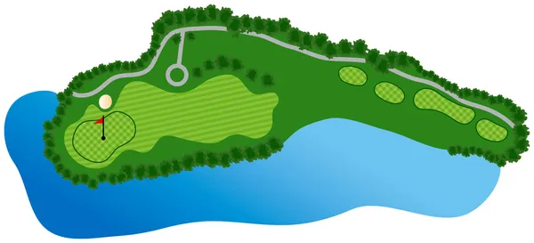 Trou de terrain de golf — Image vectorielle