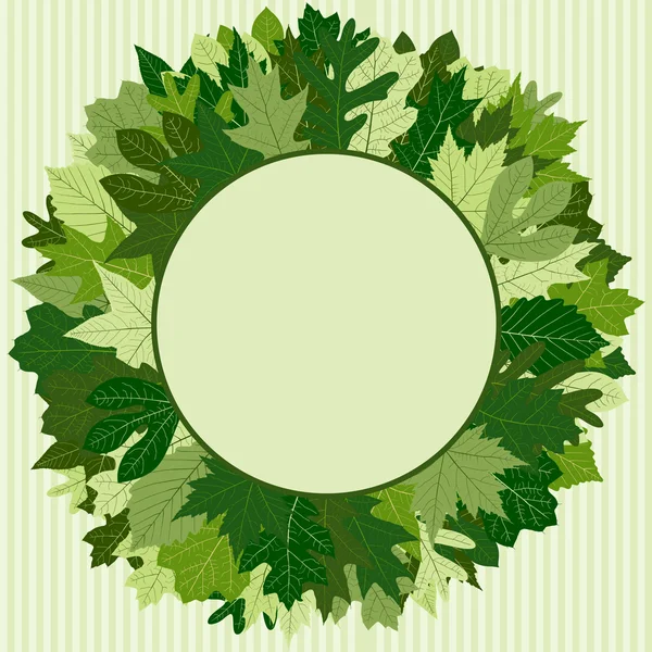 녹색 잎 화 환 — 스톡 벡터