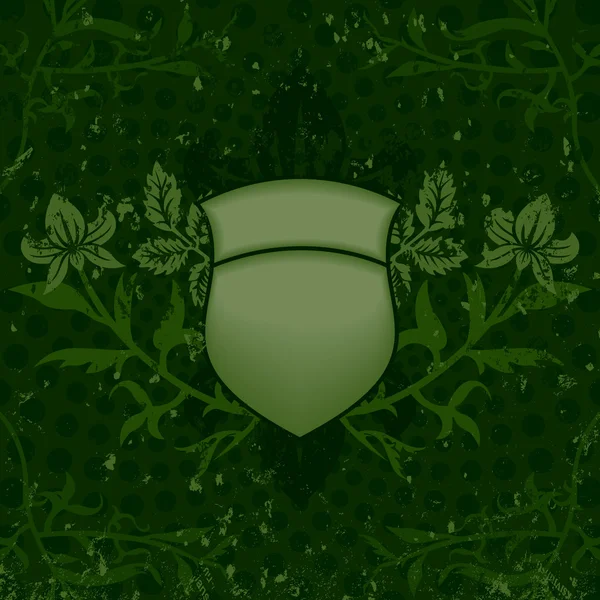 Escudo Grunge verde — Vector de stock