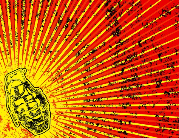 Grunge fond avec Grenade — Image vectorielle