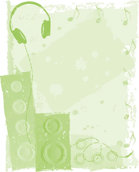 Green Musical Background — Stock Vector