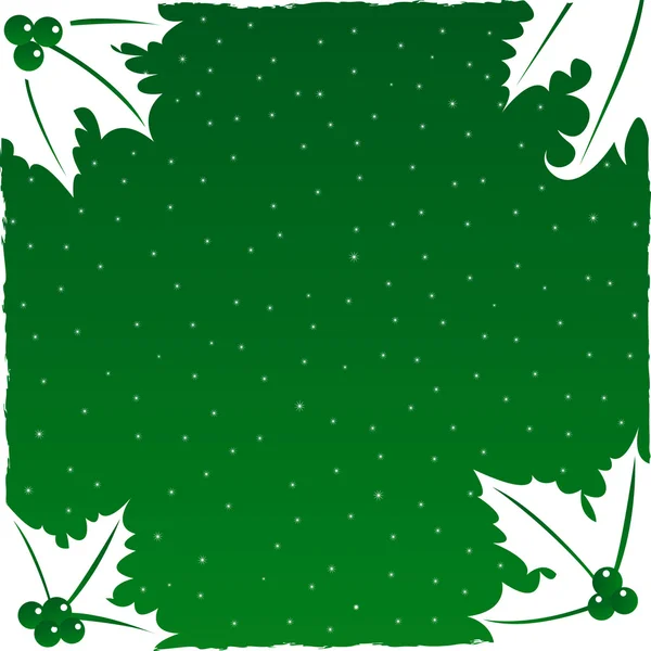 Christmas Background with Holly Leaf Edges — Stock Vector