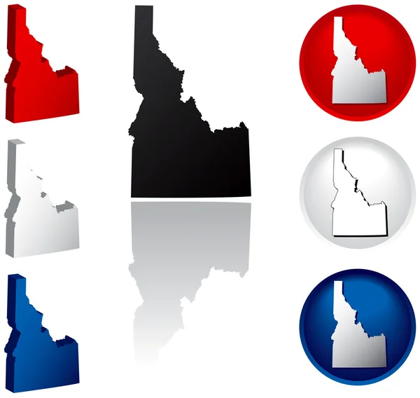 Estado de Idaho Iconos — Vector de stock