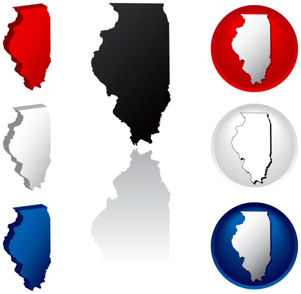 État de l'Illinois Icônes — Image vectorielle