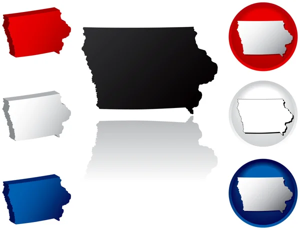 État des icônes de l'Iowa — Image vectorielle
