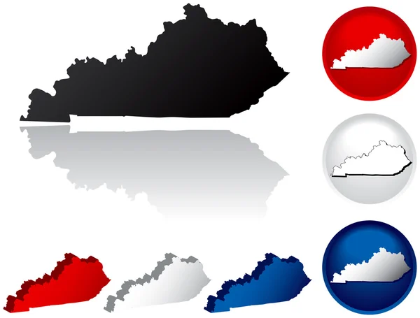Ícones do Estado de Kentucky — Vetor de Stock