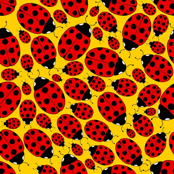 Seamless Repeating Ladybug Pattern — Stock Vector