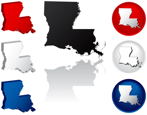 Louisiana eyalet simgeler — Stok Vektör