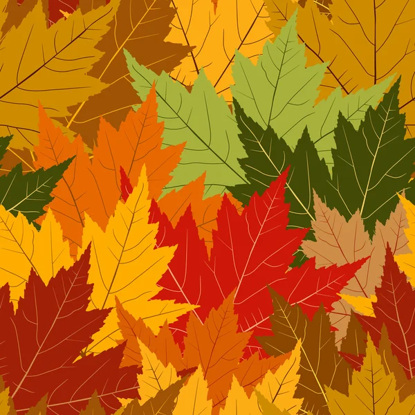 Feuille d'érable d'automne fond répétitif sans couture — Image vectorielle
