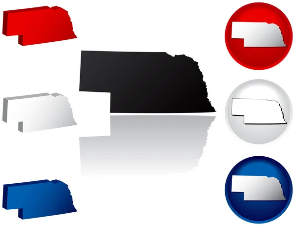 Icônes de l'État du Nebraska — Image vectorielle