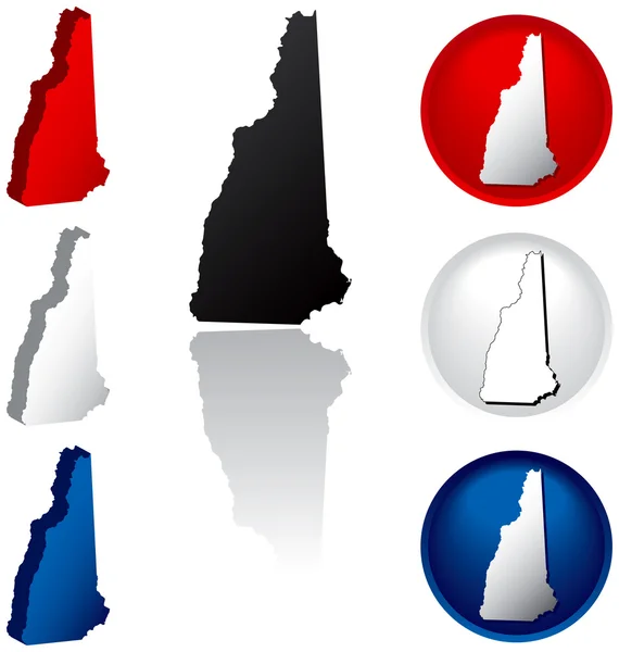 Stato del New Hampshire Icone — Vettoriale Stock