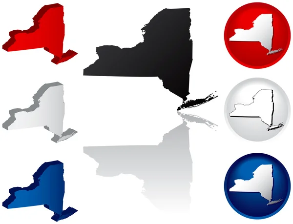 De pictogrammen van de staat van new york — Stockvector