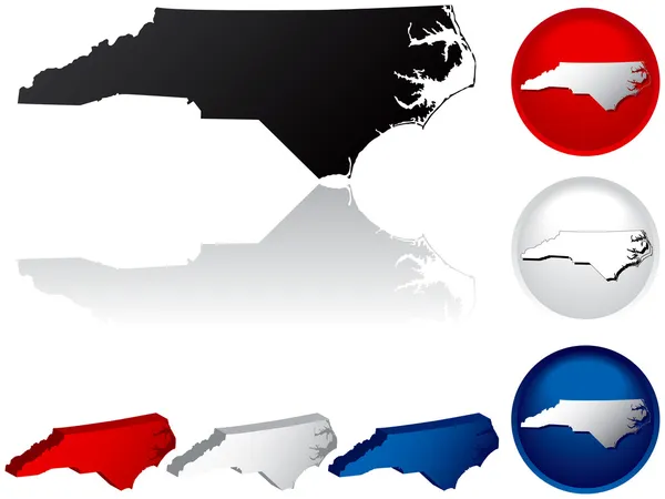 Ícones do Estado da Carolina do Norte — Vetor de Stock