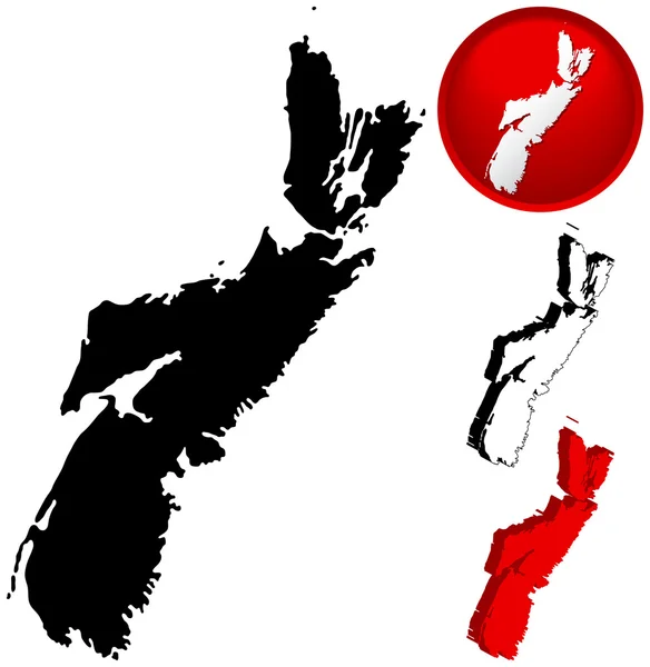 Carte détaillée de Nouvelle-Écosse, Canada — Image vectorielle