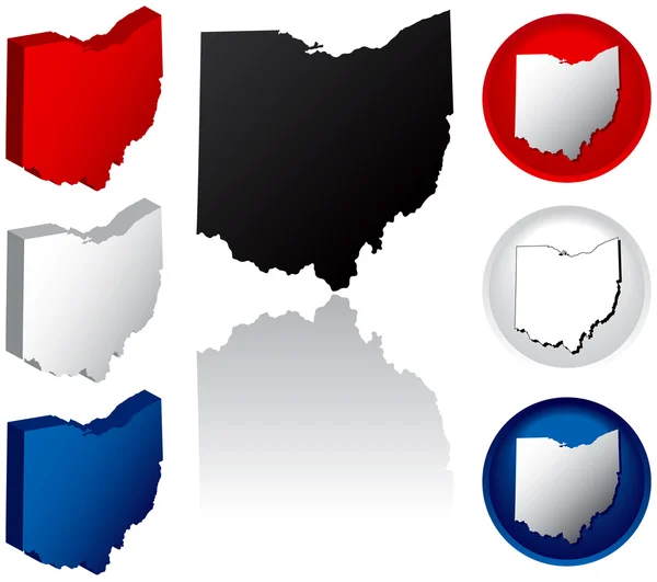 Ícones do Estado de Ohio —  Vetores de Stock