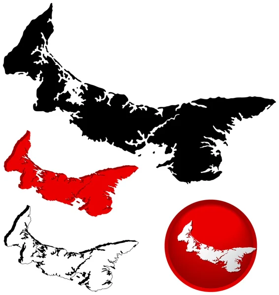 Carte détaillée de l'Île-du-Prince-Édouard, Canada — Image vectorielle