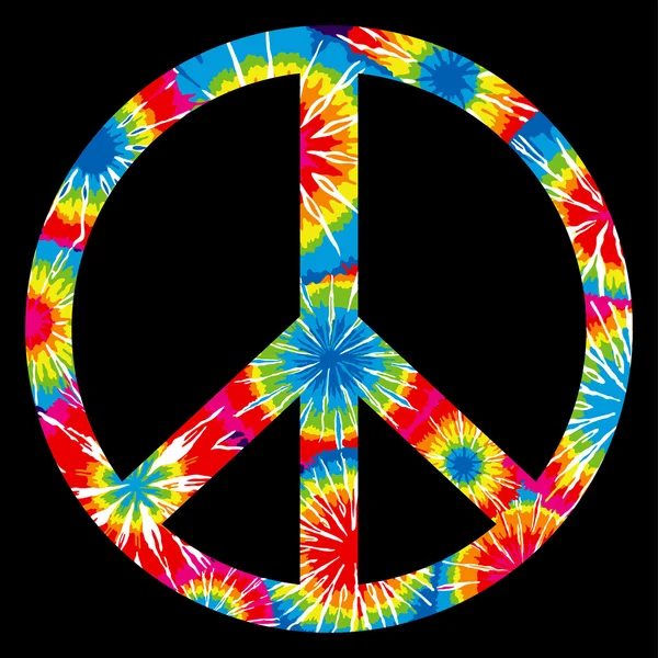 Tie Dyed Peace Symbol — Stock Vector
