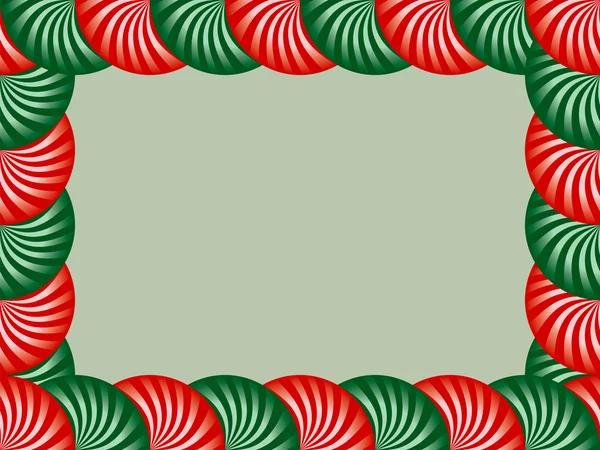 Red and Green Peppermint Border — Stock Vector