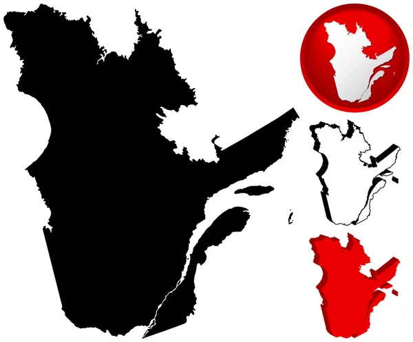 Carte détaillée de Québec, Canada — Image vectorielle