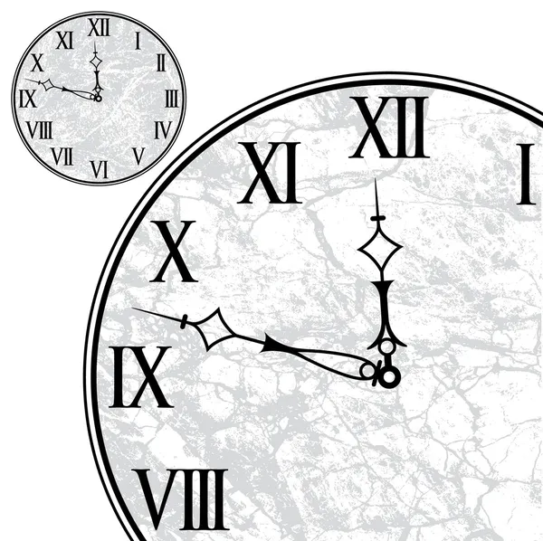 Horloge visage avec chiffres romains — Image vectorielle