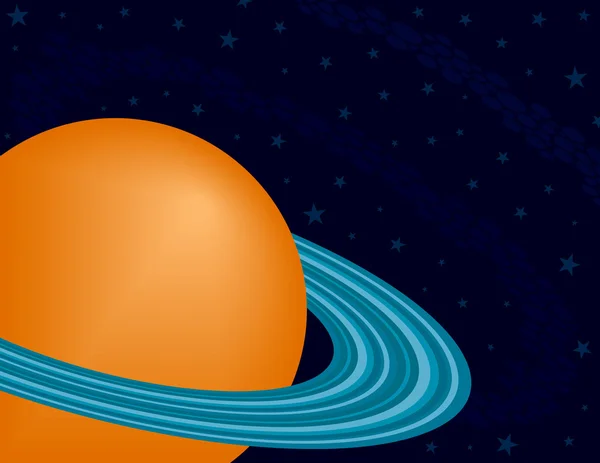 Planeta Saturno en un cielo estrellado Fondo — Archivo Imágenes Vectoriales