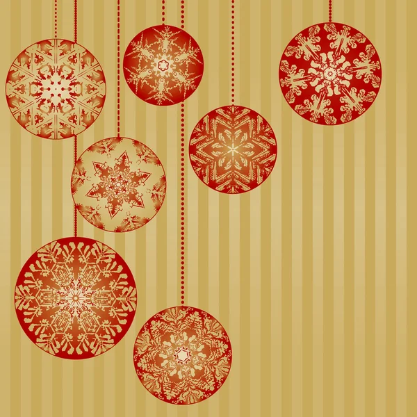 Altın arka plan Christmas süsler — Stok Vektör