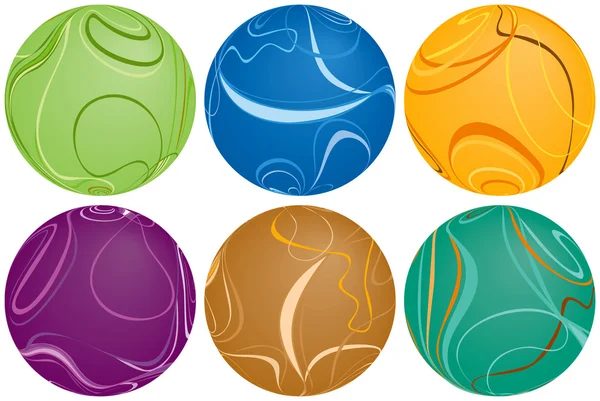 Six boules tourbillonnantes — Image vectorielle