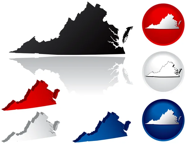 Ícones do Estado da Virgínia —  Vetores de Stock