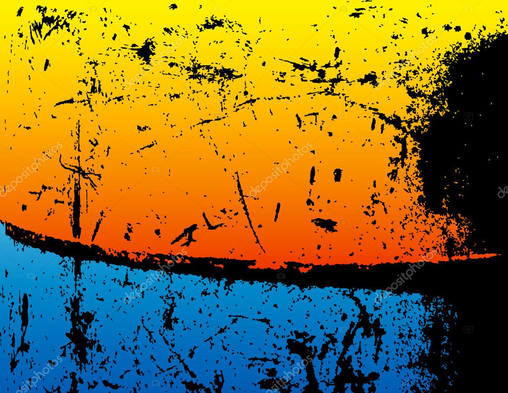 Grunge Background with Blue and Orange Stock Vector Image by ©adroach