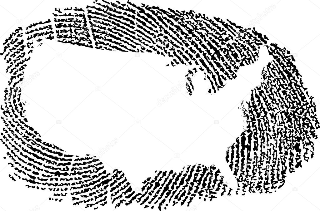 United States Map within a Fingerprint