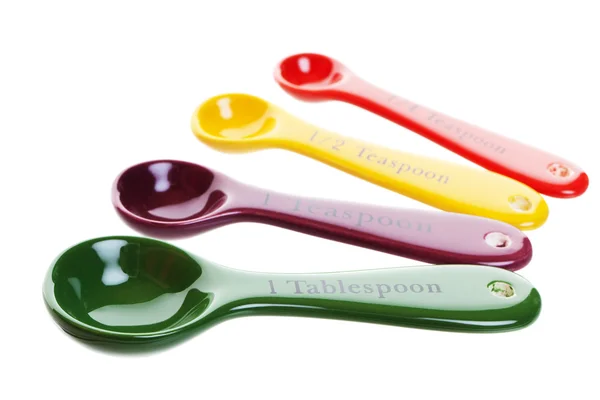 彩色测量勺子 — 图库照片