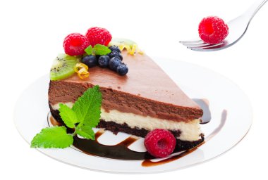 Triple Layer Chocolate Cheesecake clipart