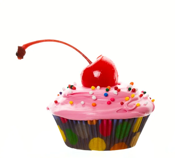 Stora körsbär cupcake — Stockfoto