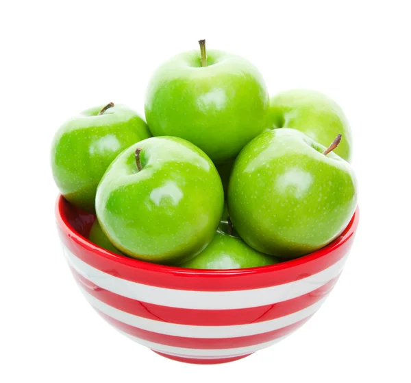 Miska zelených jablek — Stock fotografie