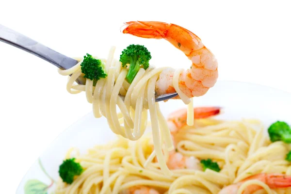 Linguini aux crevettes — Photo
