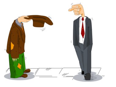 Businessman and the Pauper clipart