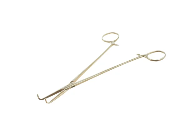Instrumento cirúrgico (pinça de canal biliar) isolado — Fotografia de Stock
