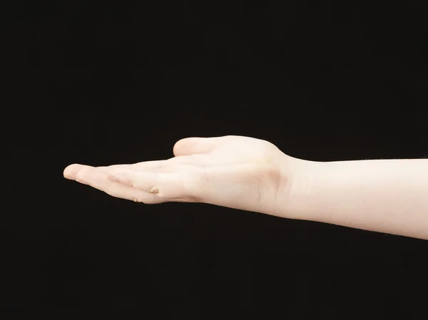 Childs hand with palm facing up — Stock Photo, Image