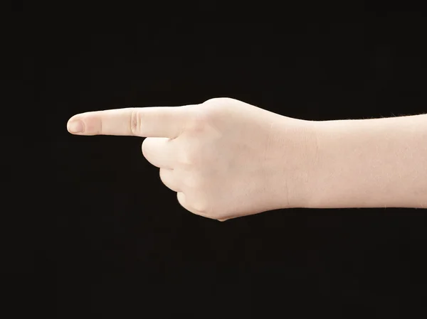 Чайлдс указательный палец - указание направления — стоковое фото