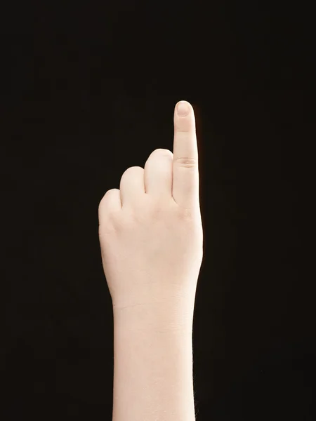 Dziecka palec wskazujący - wskazujące kierunek — Zdjęcie stockowe
