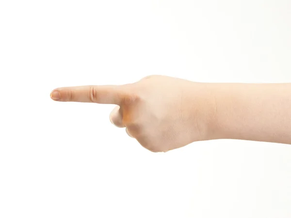 Childs dedo índice señalando - mostrando la dirección — Foto de Stock