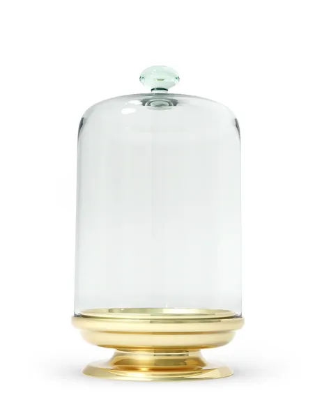 Złota stojak szklany dzwon model 3d — Zdjęcie stockowe